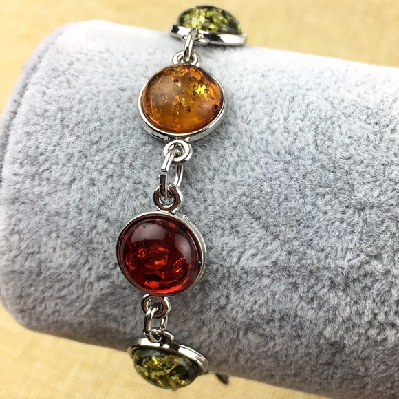 New Simulated Amber Toggle Bracelet 6 1/2 & 7 - Picture 2 of 8